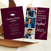 Moderne 'Vrienden' Graduation Party Photo Collage Kaart