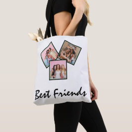 Moderne vriendencollagefoto's Eenvoudig Tote Bag