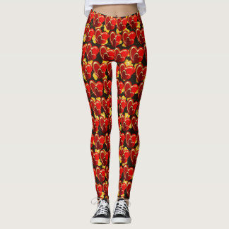 Moderne Vriendin met liefdesrode harten Leggings