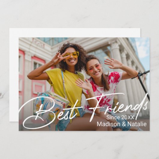 Moderne Vriendschap Foto Gift Bedankkaart (Voorkant / Achterkant)