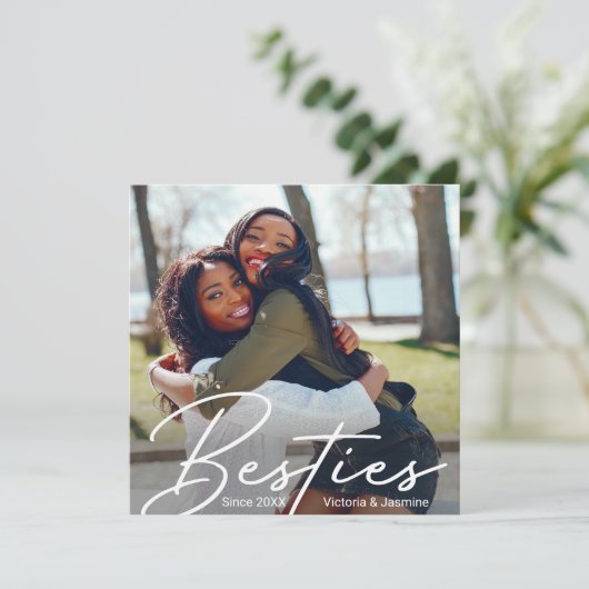 Moderne Vriendschap Foto Gift Bedankkaart (Staand voorkant)