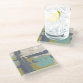 Moderne, vrije uitdrukking glazen onderzetter (Schuin)