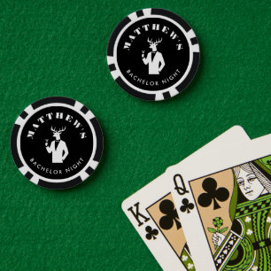 Moderne vrijgezellenfeest Black Casino Bruiloft Poker Chips