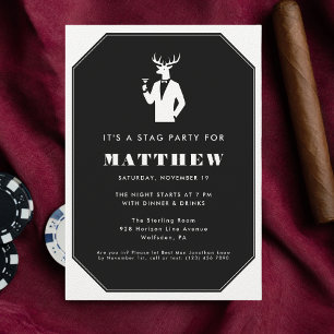 Moderne vrijgezellenfeest Black Cocktails Bruiloft Kaart
