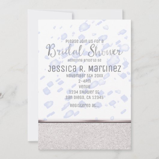 Moderne Vrijgezellenfeest Blue Rain Invitations Kaart (Voorkant)