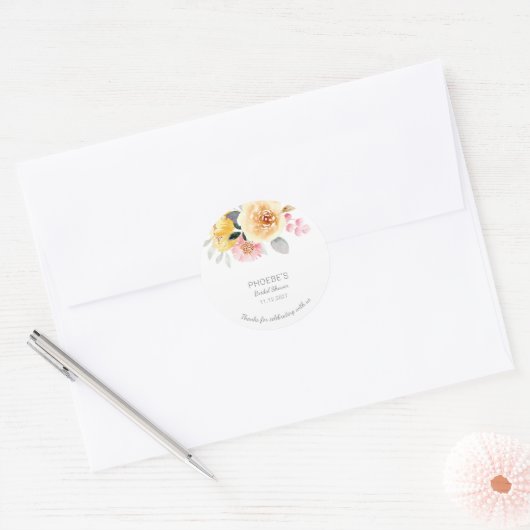 Moderne Vrijgezellenfeest botanisch Ronde Sticker (Envelop)