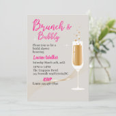 Moderne vrijgezellenfeest brunch en bubbels, grijs kaart (Staand voorkant)