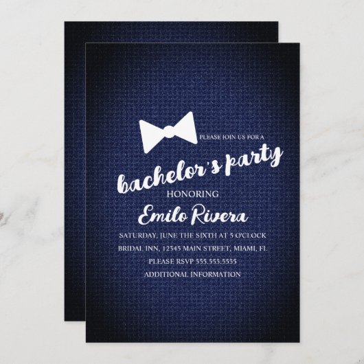 Moderne vrijgezellenfeest getextureerde boog kaart (Voorkant / Achterkant)