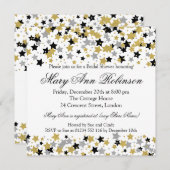 Moderne Vrijgezellenfeest Gold Glitter Stars Confe Kaart (Voorkant / Achterkant)