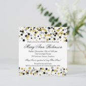 Moderne Vrijgezellenfeest Gold Glitter Stars Confe Kaart (Staand voorkant)