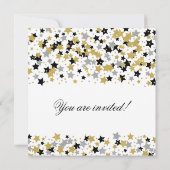Moderne Vrijgezellenfeest Gold Glitter Stars Confe Kaart (Achterkant)