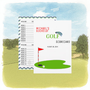Moderne vrijgezellenfeest Golf Scorekaart Kaart
