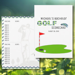 Moderne vrijgezellenfeest Golf Scorekaart Kaart