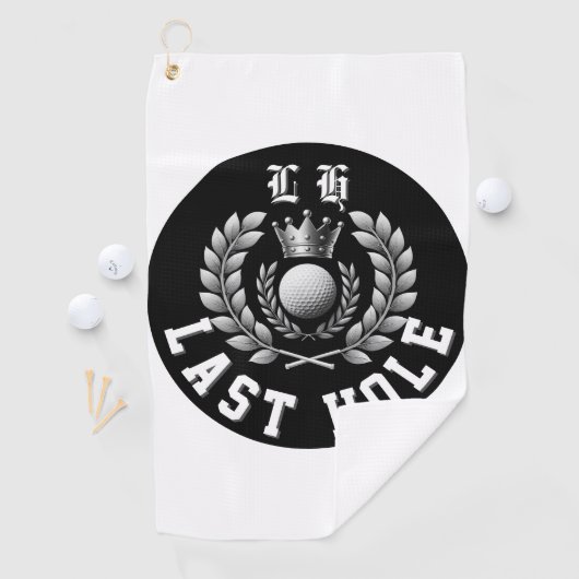 Moderne vrijgezellenfeest Laatste Hole LH-monogram Golfhanddoek (Insitu)