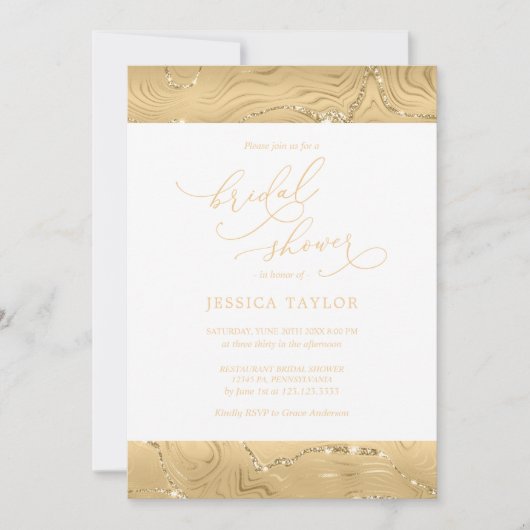 Moderne Vrijgezellenfeest Luxury Gold-uitnodiging Kaart (Voorkant)