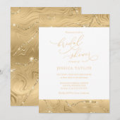 Moderne Vrijgezellenfeest Luxury Gold-uitnodiging Kaart (Voorkant / Achterkant)