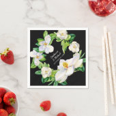 Moderne Vrijgezellenfeest Magnolia Bloemen Krans A Servetten (Insitu)