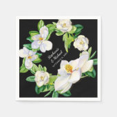 Moderne Vrijgezellenfeest Magnolia Bloemen Krans A Servetten (Voorkant)