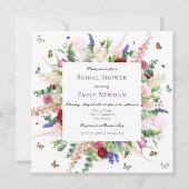 Moderne Vrijgezellenfeest met bloemen en vlinders Kaart (Voorkant)