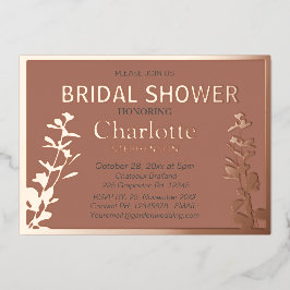 Moderne Vrijgezellenfeest met botanische bladeren Folie Uitnodiging