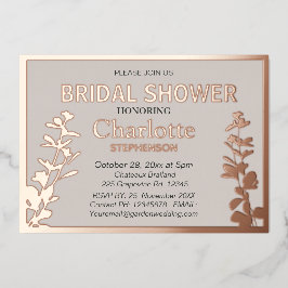 Moderne Vrijgezellenfeest met botanische bladeren Folie Uitnodiging