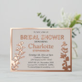 Moderne Vrijgezellenfeest met botanische bladeren Folie Uitnodiging (Staand Voorkant)