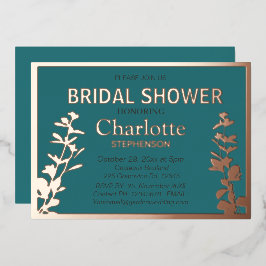 Moderne Vrijgezellenfeest met botanische bladeren Folie Uitnodiging