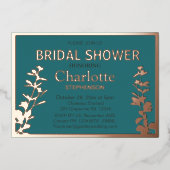 Moderne Vrijgezellenfeest met botanische bladeren Folie Uitnodiging (Voorkant)