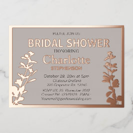 Moderne Vrijgezellenfeest met botanische bladeren Folie Uitnodiging