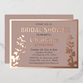 Moderne Vrijgezellenfeest met botanische bladeren Folie Uitnodiging