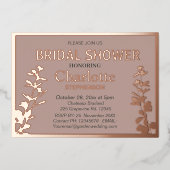 Moderne Vrijgezellenfeest met botanische bladeren Folie Uitnodiging (Voorkant)