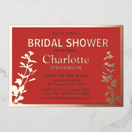 Moderne Vrijgezellenfeest met botanische bladeren Folie Uitnodiging