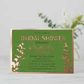 Moderne Vrijgezellenfeest met botanische bladeren Folie Uitnodiging (Staand Voorkant)