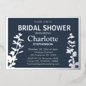 Moderne Vrijgezellenfeest met botanische bladeren Folie Uitnodiging (Voorkant)