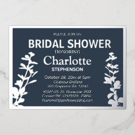 Moderne Vrijgezellenfeest met botanische bladeren Folie Uitnodiging