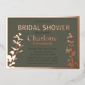 Moderne Vrijgezellenfeest met botanische bladeren Folie Uitnodiging (Voorkant)