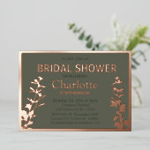 Moderne Vrijgezellenfeest met botanische bladeren Folie Uitnodiging (Staand Voorkant)