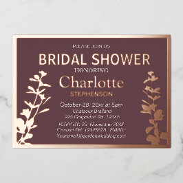 Moderne Vrijgezellenfeest met botanische bladeren Folie Uitnodiging