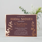 Moderne Vrijgezellenfeest met botanische bladeren Folie Uitnodiging (Staand Voorkant)