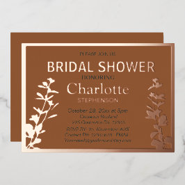 Moderne Vrijgezellenfeest met botanische bladeren Folie Uitnodiging