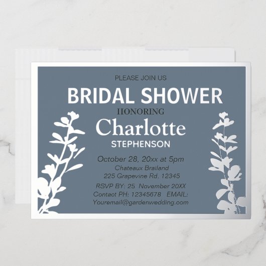 Moderne Vrijgezellenfeest met botanische bladeren Folie Uitnodiging (Envelop)