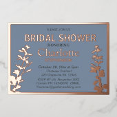 Moderne Vrijgezellenfeest met botanische bladeren Folie Uitnodiging (Voorkant)