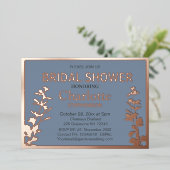 Moderne Vrijgezellenfeest met botanische bladeren Folie Uitnodiging (Staand Voorkant)