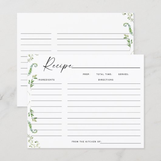 Moderne Vrijgezellenfeest Recipe Kaart (Voorkant / Achterkant)