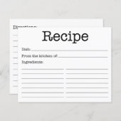 Moderne Vrijgezellenfeest Recipe Kaart (Voorkant / Achterkant)