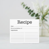 Moderne Vrijgezellenfeest Recipe Kaart (Staand voorkant)