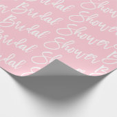 Moderne VRIJGEZELLENFEEST roze witte manuscriptkal Cadeaupapier (Hoek)