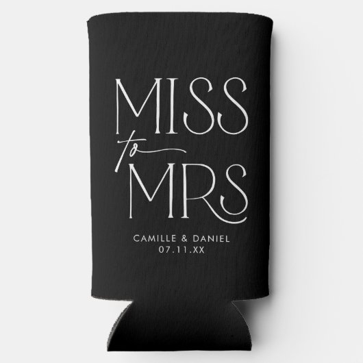 Moderne vrijgezellenfeest seltzer blikjeskoeler (Achterkant)