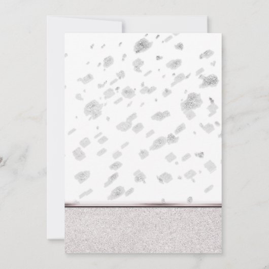 Moderne Vrijgezellenfeest Silver Rain Invitations Kaart (Achterkant)