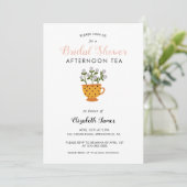 Moderne Vrijgezellenfeest Tea Party Kaart (Staand voorkant)